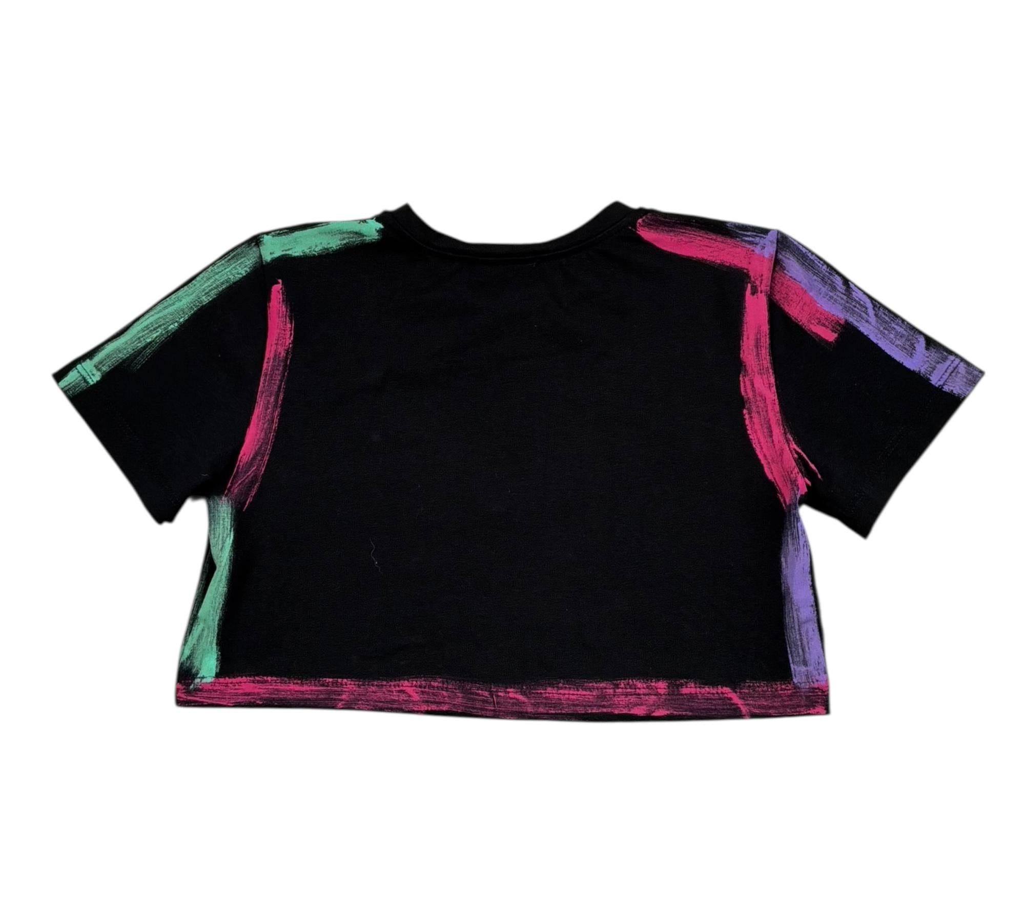 John Richmond T-Shirt Girocollo Tinta Unita con Logo per Bambina RGP26157TS NERO JOHN RICHMOND 