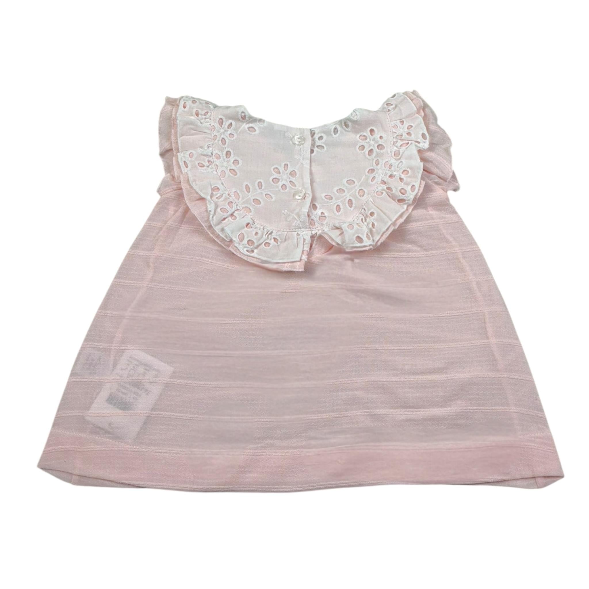 Babyvip Abito Giromanica Tinta Unita con Colletto per Neonata T1394 ROSA BABYVIP 