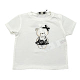 Please T-Shirt Tinta Unita con Stampa per Neonata MB12030G71 BIANCO PLEASE 