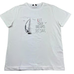 Monnalisa T-Shirt Girocollo Tinta Unita con Stampa per Bambino 255602 BIANCO MONNALISA 