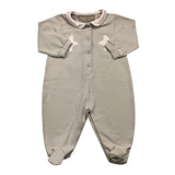La Stupenderia Tutina Manica Lunga Tinta Unita Cn Stampe Stelle Beige Per Neonata