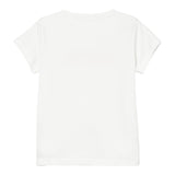 Liu Jo T-Shirt Girocollo Tinta Unita con Brillantini per Bambina KA5081X BIANCO LIU JO 