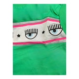 Chiara Ferragni T-Shirt Modello Crop Tinta Unita Con Stampa Verde Per Bambina