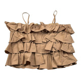 Fun & Fun Top Tinta Unita con Balze per Bambina FNJTP17097 BEIGE FUN & FUN 