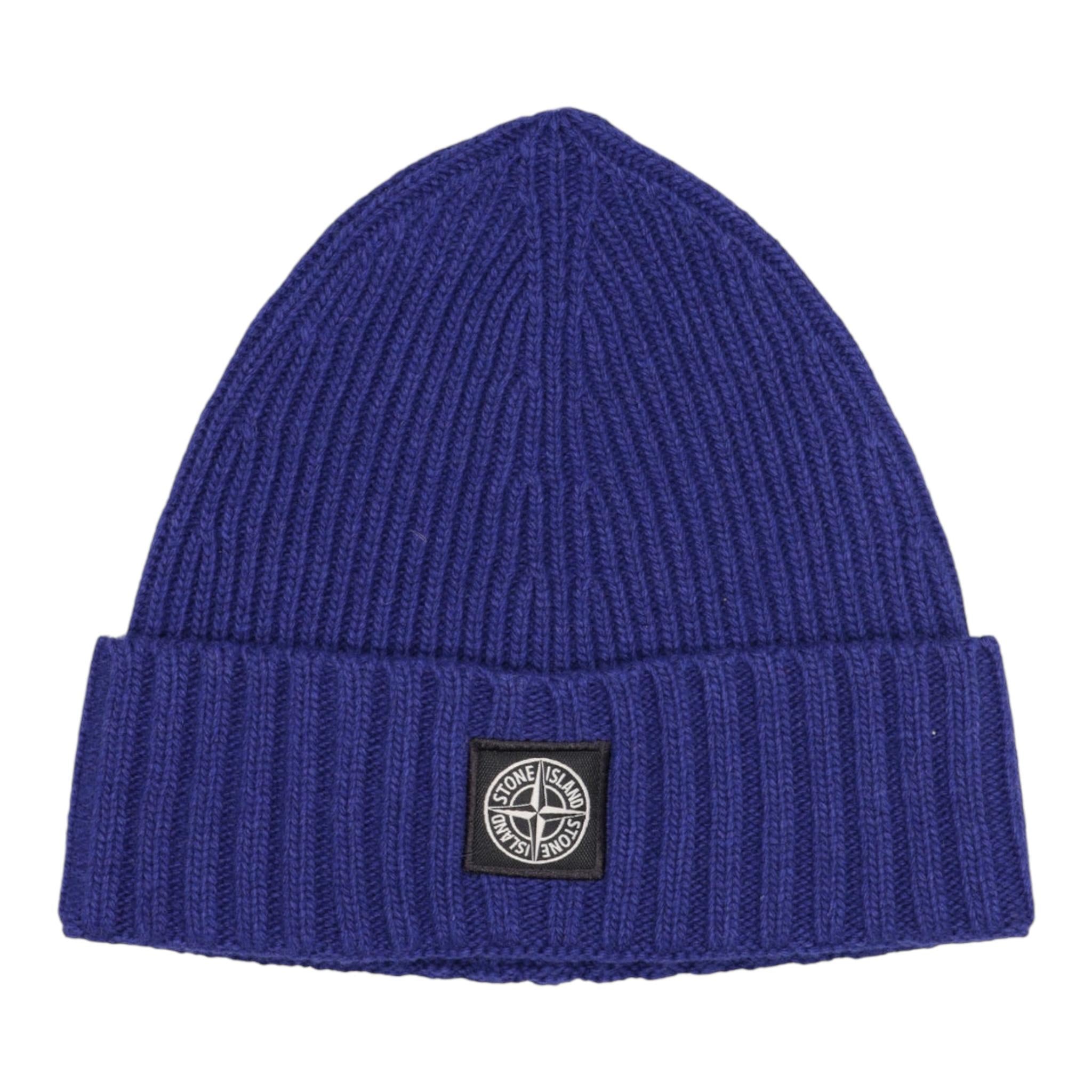 STONE ISLAND cappello tinta unita con stampa Cobalto per Bambino 8116N03Z3 COBALTO STONE ISLAND 