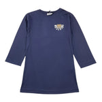 MOSCHINO abito tinta unita girocollo con logo Blu per Bambina HDV0H2 BLU MOSCHINO 