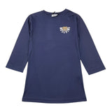 MOSCHINO abito tinta unita girocollo con logo Blu per Bambina HDV0H2 BLU MOSCHINO 