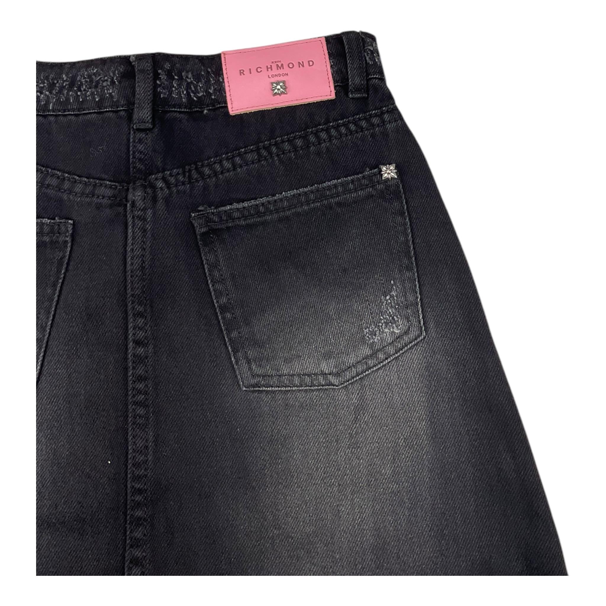 JOHN RICHMOND gonna in denim lunga tinta unita Nero per Bambina RGA25019GO NERO JOHN RICHMOND 