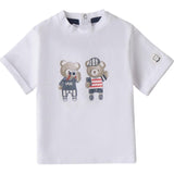 Minibanda T-Shirt Girocollo Tinta Unita con Stampa per Neonato 3B613 BIANCO MINIBANDA 