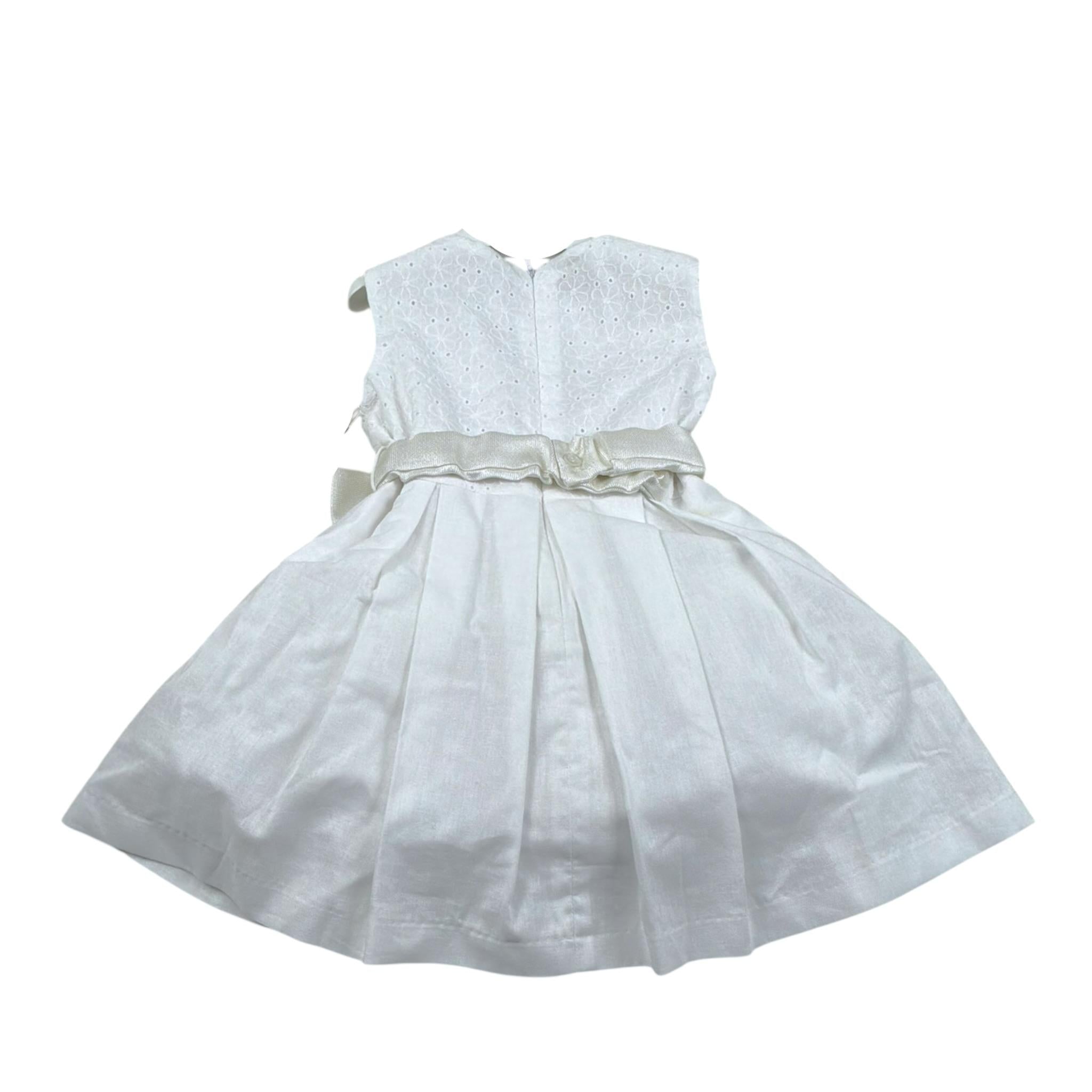 Magnifica Lulu Abito Cerimonia Giromanica Tinta Unita per Neonata TM448N BIANCO MAGNIFICA LULU 