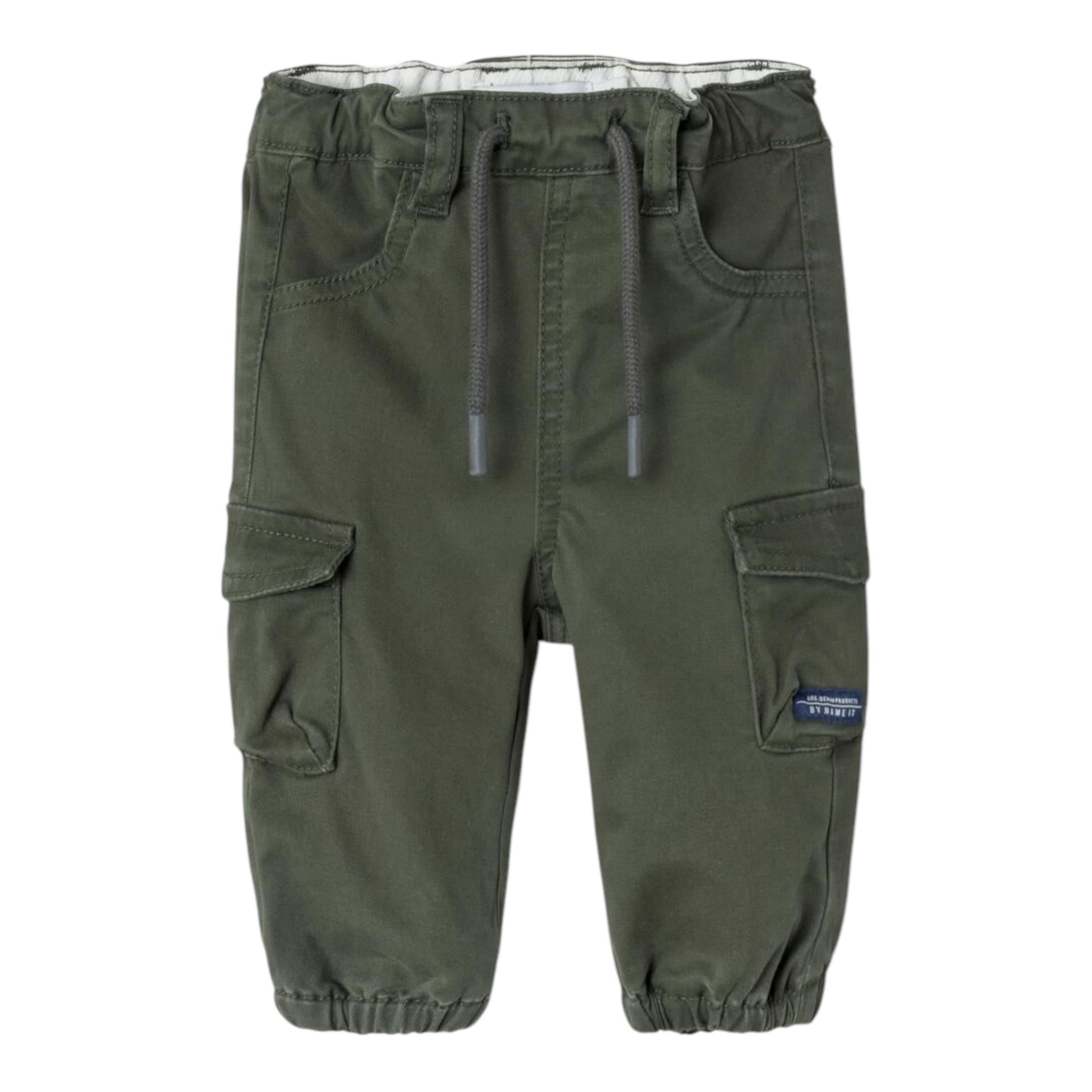 NAME.IT pantalone tinta unita con girovita regolabile Verde per Neonato 13229163 VERDE NAME.IT 