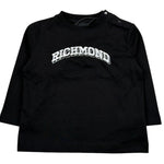 John Richmond Shirt Girocollo Tinta Unita con Stampa per Neonato RIP26130TS NERO JOHN RICHMOND 