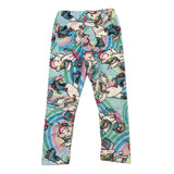 MOUSSE leggins tinta unita in velluto con stampa unicorno Azzurro per Neonata HKLBF361 AZZURRO MOUSSE 