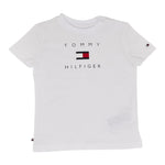 Tommy Hilfiger T-Shirt Girocollo Tinta Unita con Logo per Neonata KN0KN01429 BIANCO TOMMY HILFIGER 