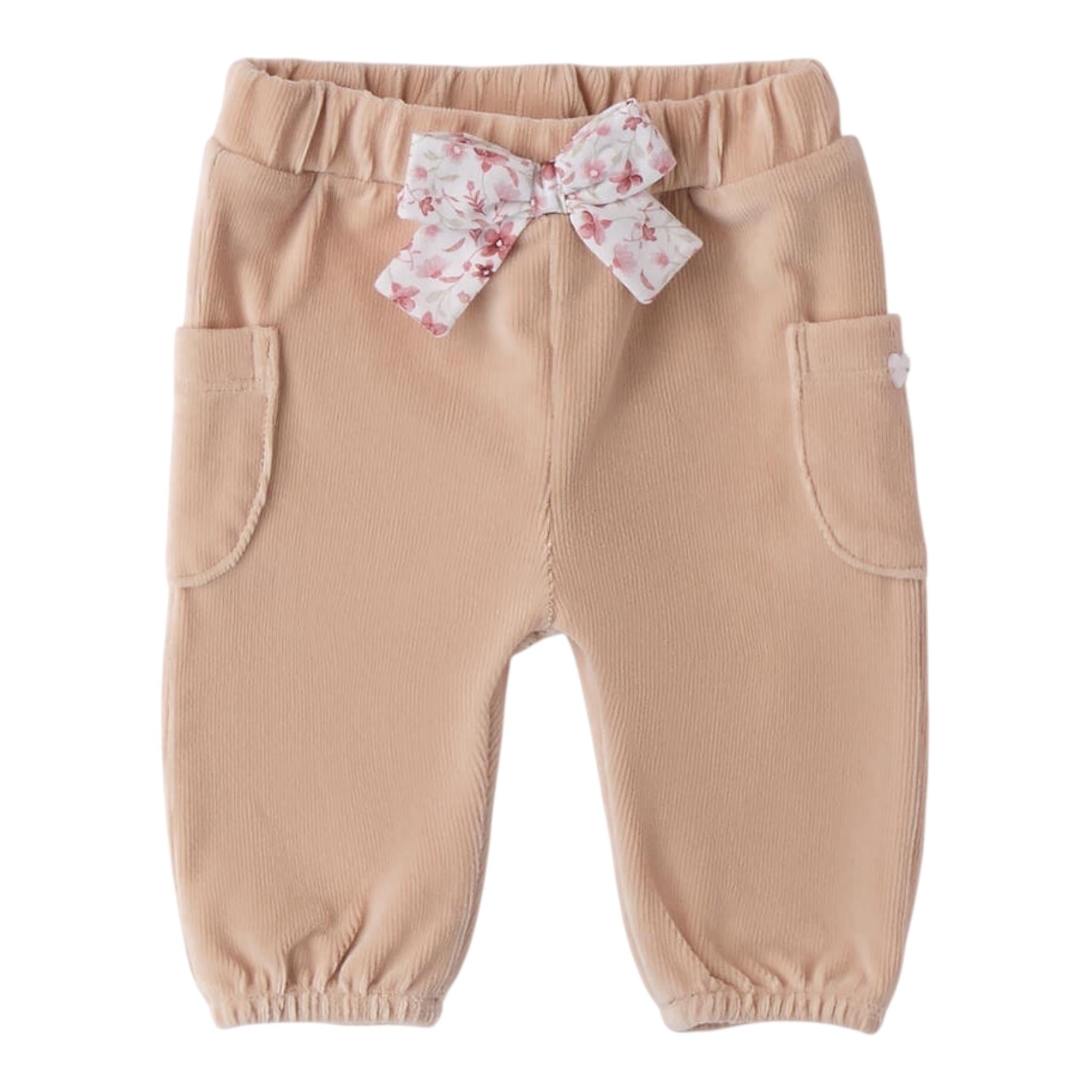 MINI BANDA pantalone tinta unita in camoscio Beige per Neonata 3A724 BEIGE MINI BANDA 