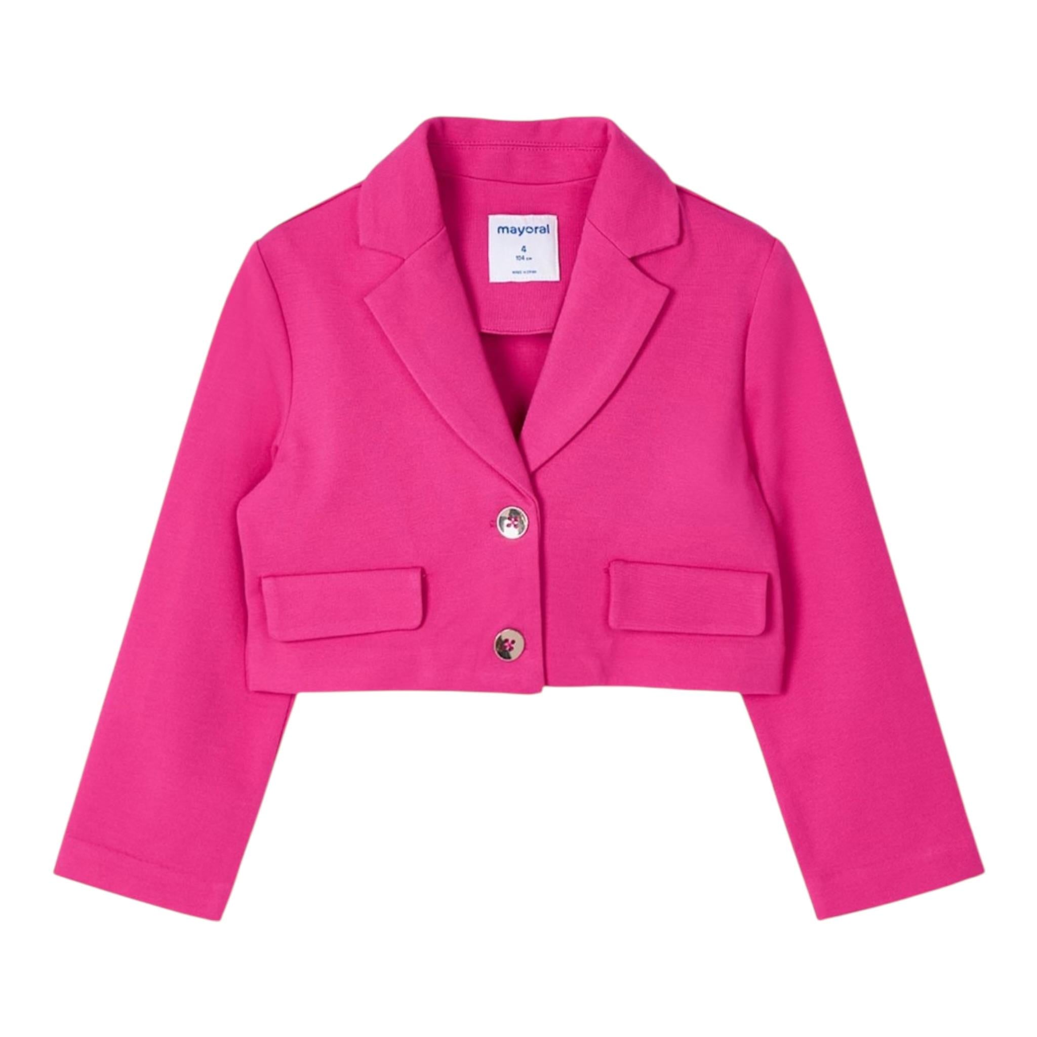 Mayoral Giacca tinta unita Modello Crop Fuxia per Bambina 3405X FUXIA MAYORAL 
