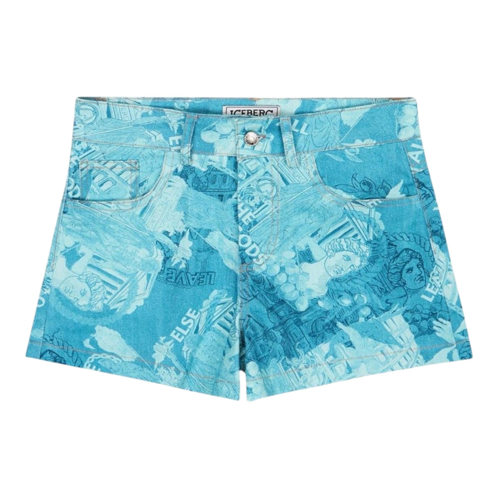 Iceberg Short Tinta Unita con Fantasia per Bambina SHICE5154J AZZURRO ICEBERG 