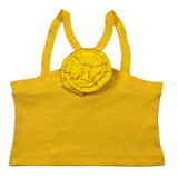 Mariuccia Top Bretelline Tinta Unita con Applicazione per Bambina MMBT382 GIALLO MARIUCCIA 
