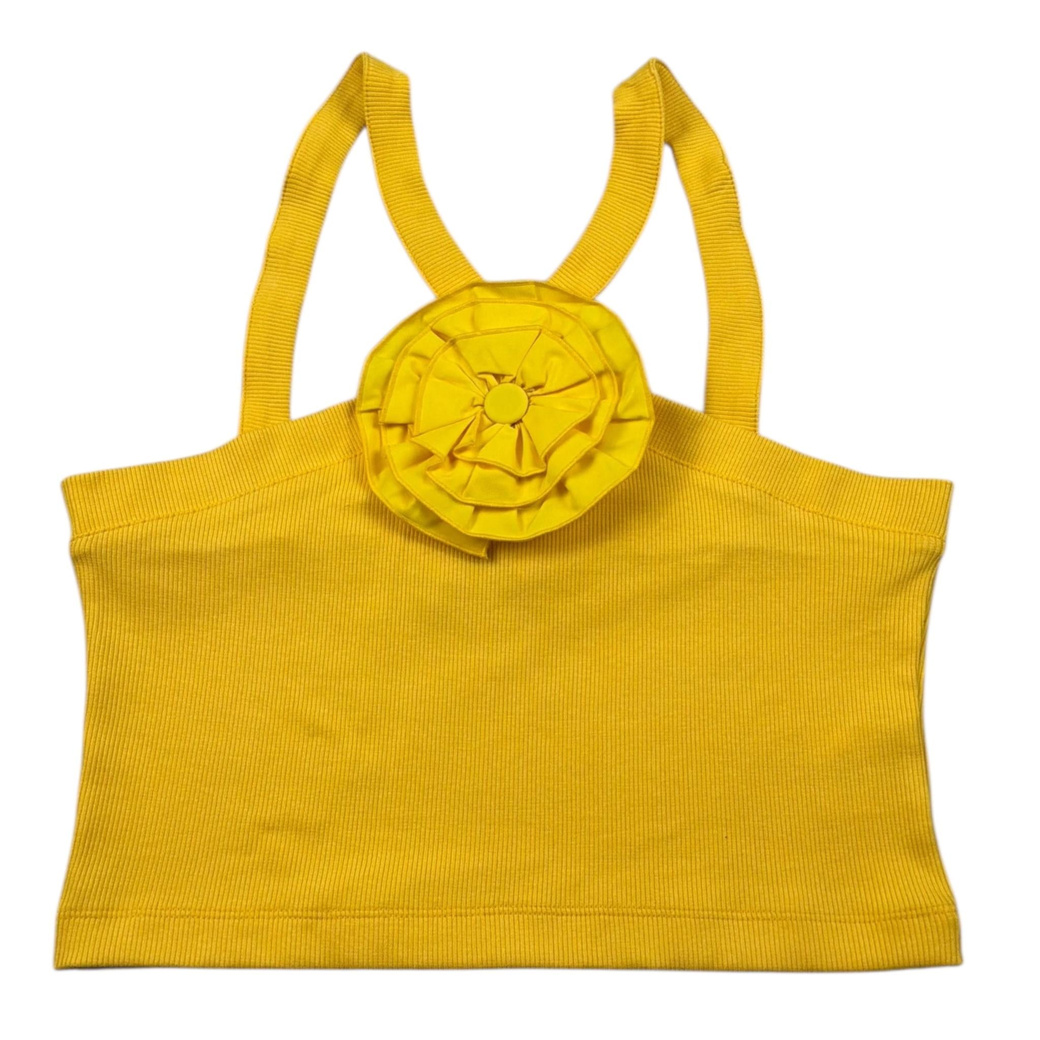 Mariuccia Top Bretelline Tinta Unita con Applicazione per Bambina MMBT382 GIALLO MARIUCCIA 