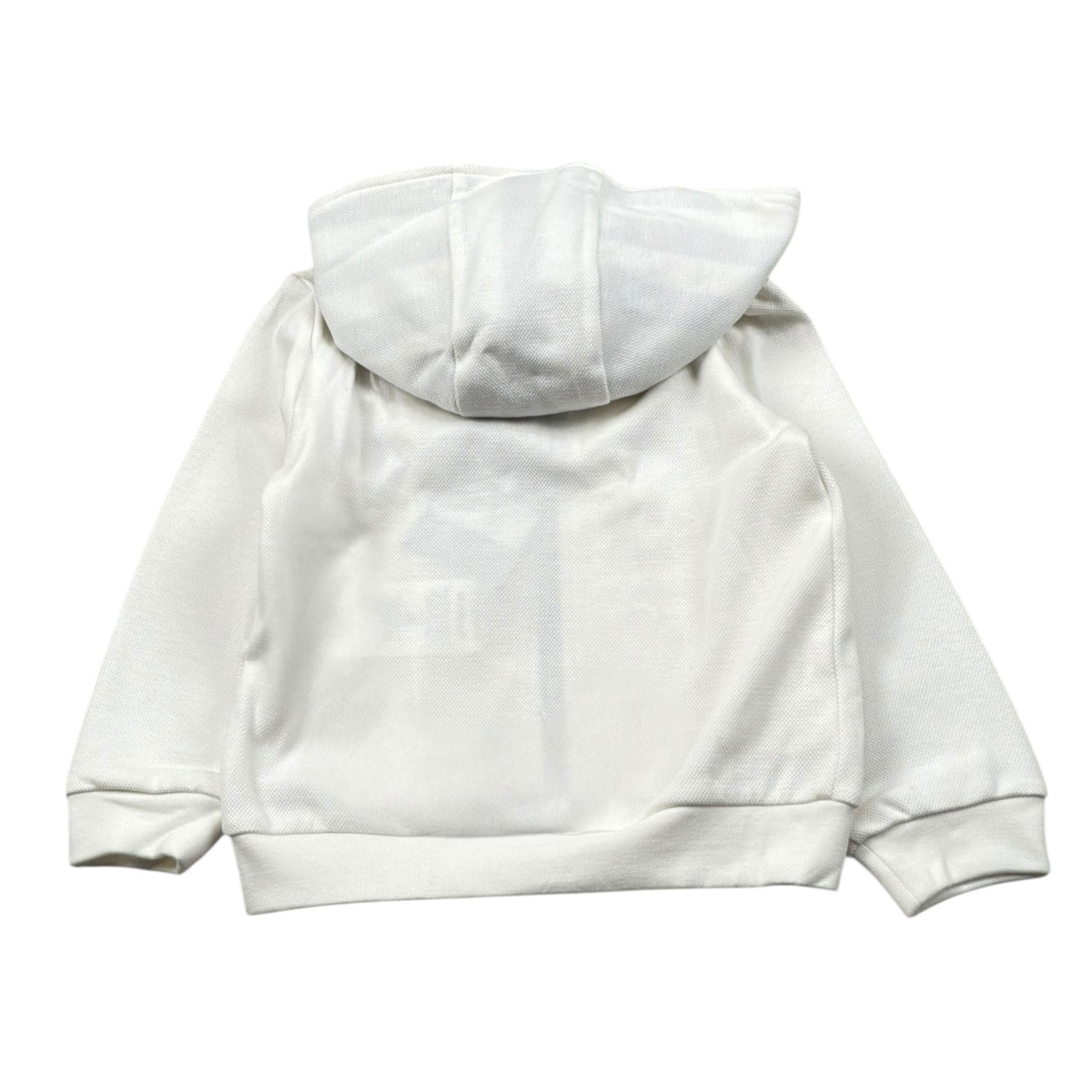 Fay Felpa Tinta Unita con Zip E Cappuccio per Bambino FW4P10X BIANCO FAY 