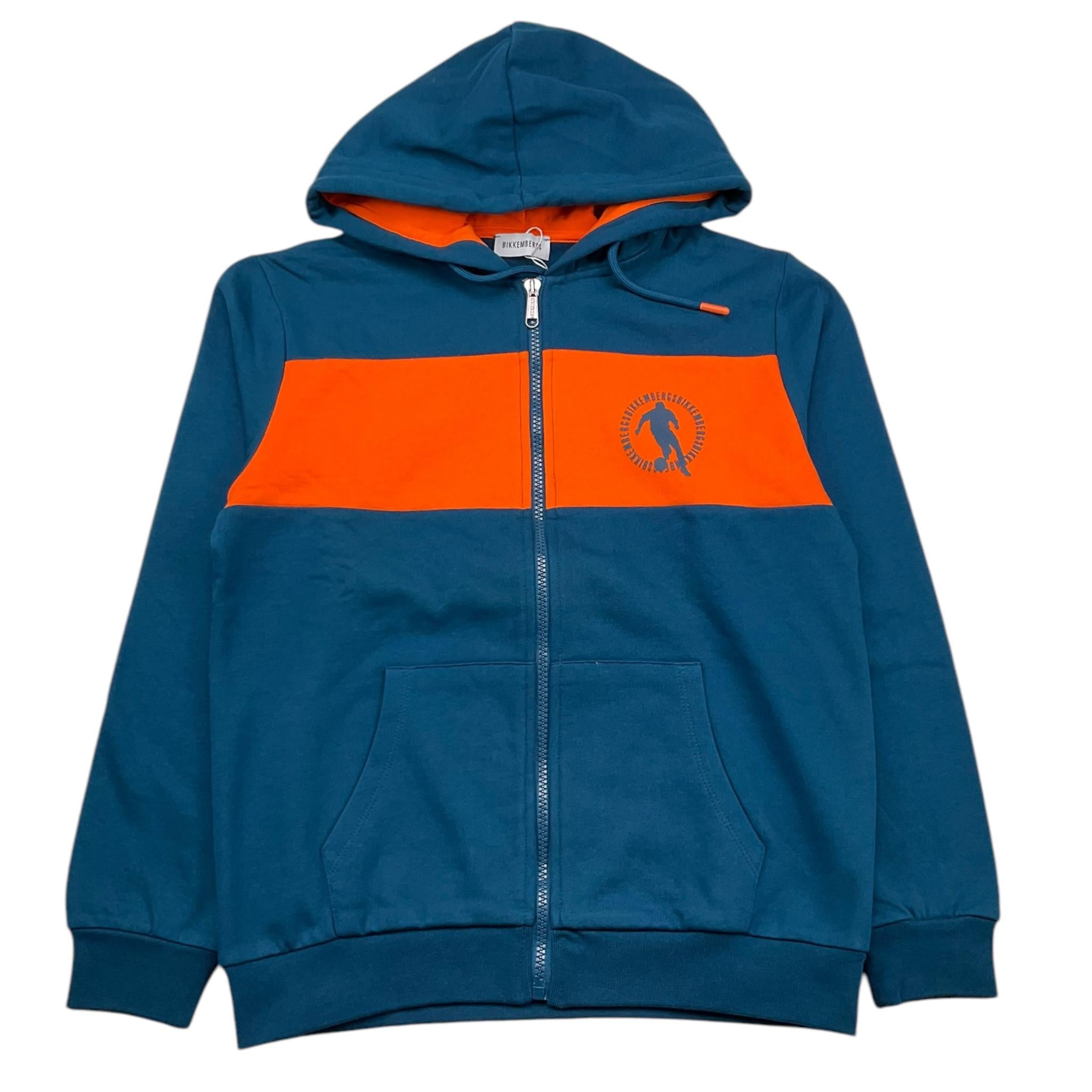 BiKKEMBERGS felpa con zip e cappuccio tinta unita Blu per Bambino BK2754 BLU BiKKEMBERGS 