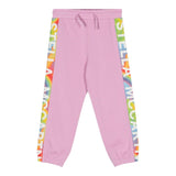 Stella Mccartney Pantalone In Tuta Tinta Unita Con  Profili Logati Rosa Per Bambina