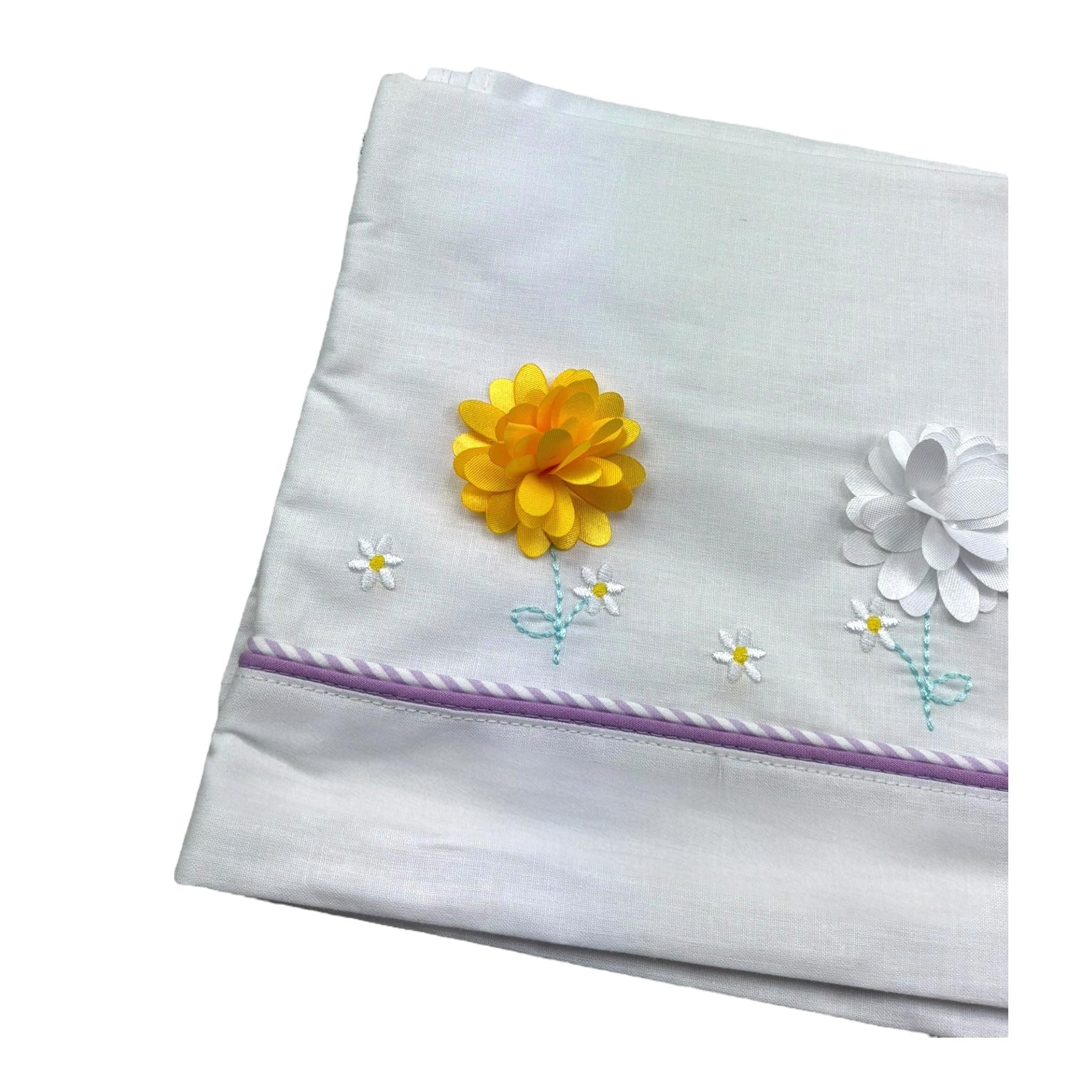 Isabel & Martinez Lenzuola Tinta Unita con Ricami per Neonata IM25N428 BIANCO ISABEL & MARTINEZ 