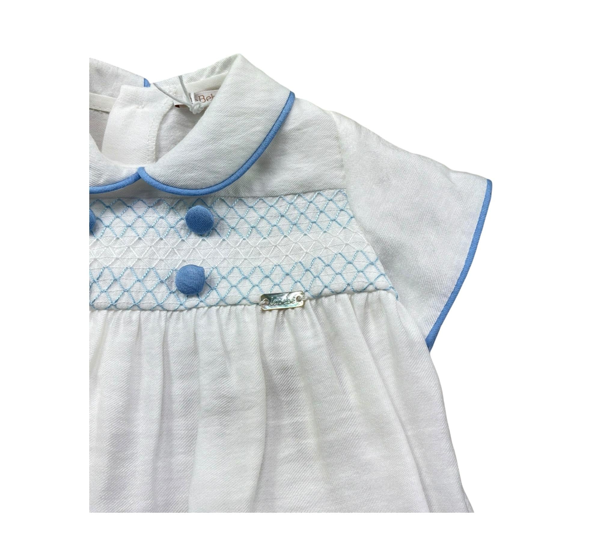 Le Bebe Pagliaccetto Mezza Manica Tinta Unita con Bottoni per Neonato LBB5406 BIANCO LE BEBE 