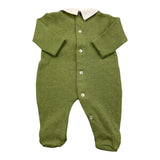 NINNAOH tutina tinta unita con colletto Verde per Neonato I24262T VERDE NINNAOH 