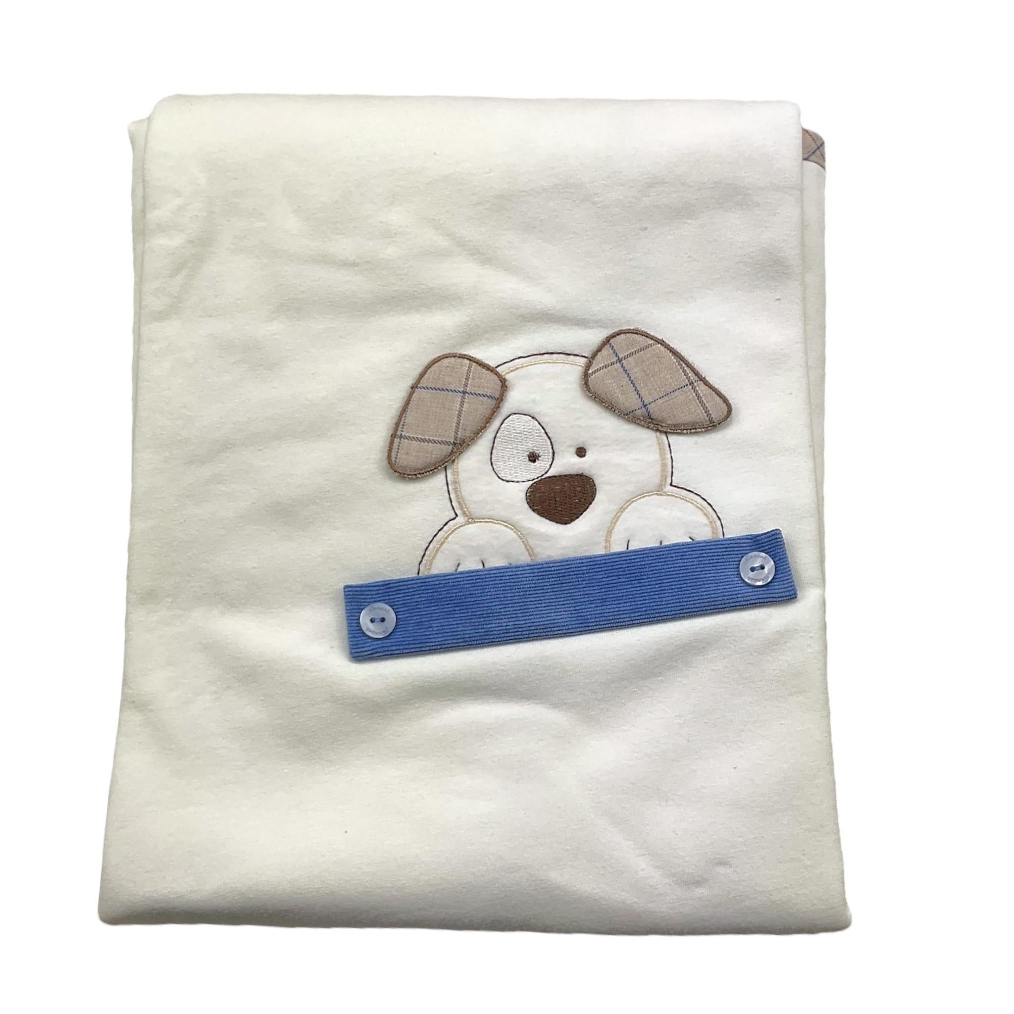 NINNAOH coperta tinta unita con stampa Bianco per Neonato I23COP203 BIANCO NINNAOH 