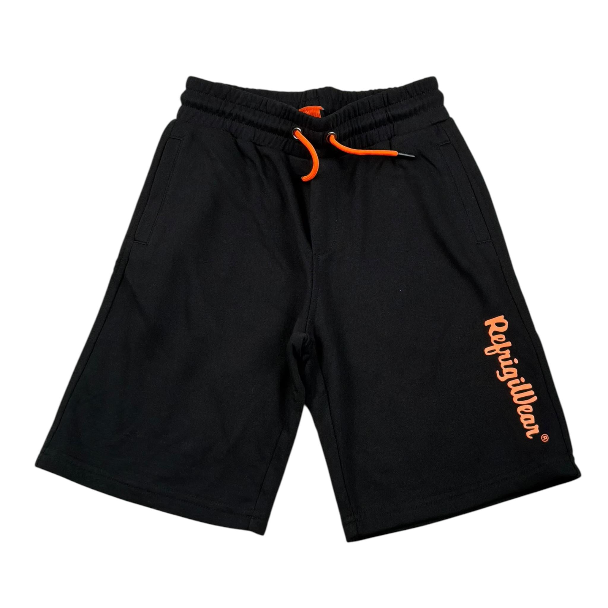 Refrigiwear Bermuda Felpa Tinta Unita con Logo per Bambino RW454 NERO REFRIGIWEAR 