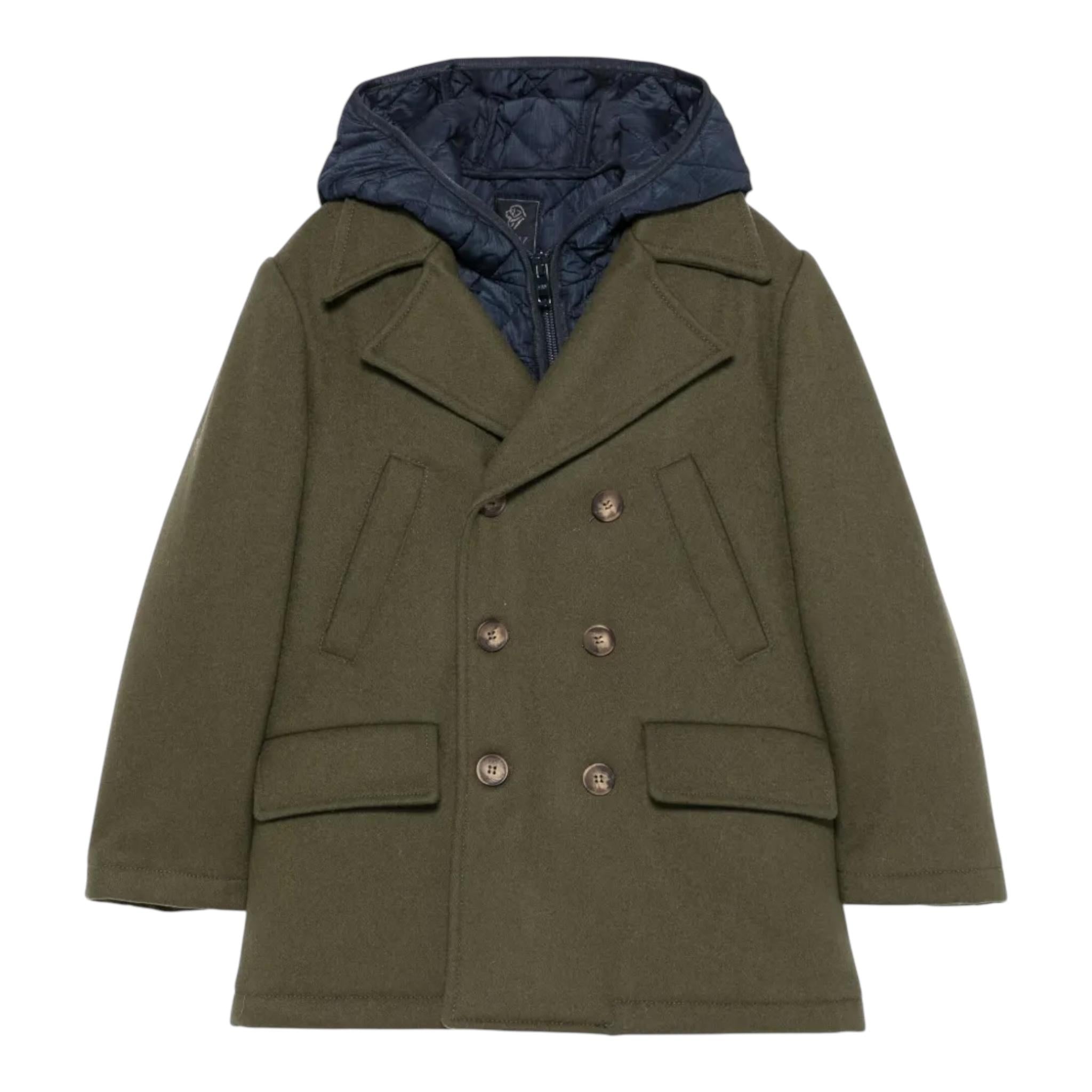 FAY cappotto sfoderabile tinta unita con bottoni Verde per Bambino FV2Q00 VERDE FAY 