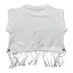 Fun & Fun T-Shirt Girocoll Tinta Unita con Frange per Bambina FNBTS16781 PANNA FUN & FUN 