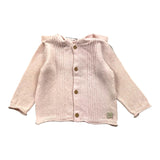 Bamboom+Babies Maglioncino Con Bottoni Tinta Unita E Cappuccio Rosa Per Bambina