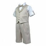 Mai'S Kids Completo 4 Pezzi Camicia--Gilet-Pantalone-Papillions per Bambino ANDREASX BEIGE MAI'S KIDS 