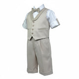 Mai'S Kids Completo 4 Pezzi Camicia--Gilet-Pantalone-Papillions per Bambino ANDREASX BEIGE MAI'S KIDS 