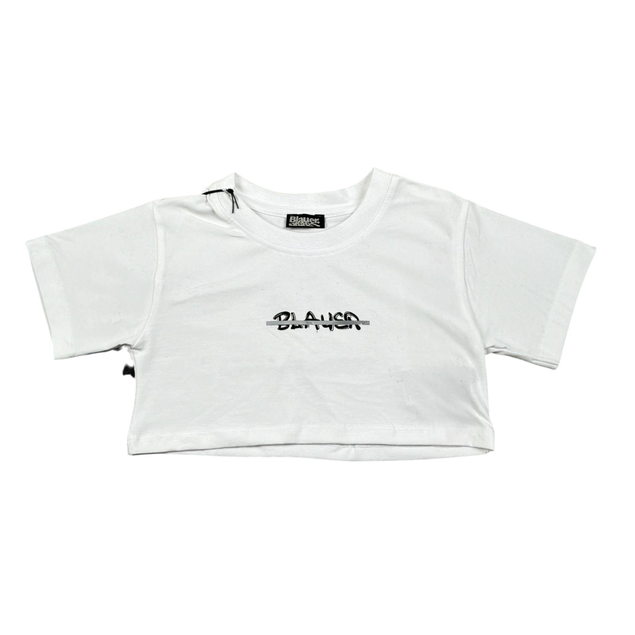 Blauer T-Shirt Girocollo Tinta Unita con Stampa per Neonata 25SBLGH02550XN BIANCO BLAUER 