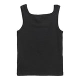 Calvin Klein Canotta Tinta Unita A Costine Con Logo Nero Per Bambina