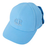 C.P. Company Berretto Tinta Unita con Stampa Logo Azzurro per Bambino