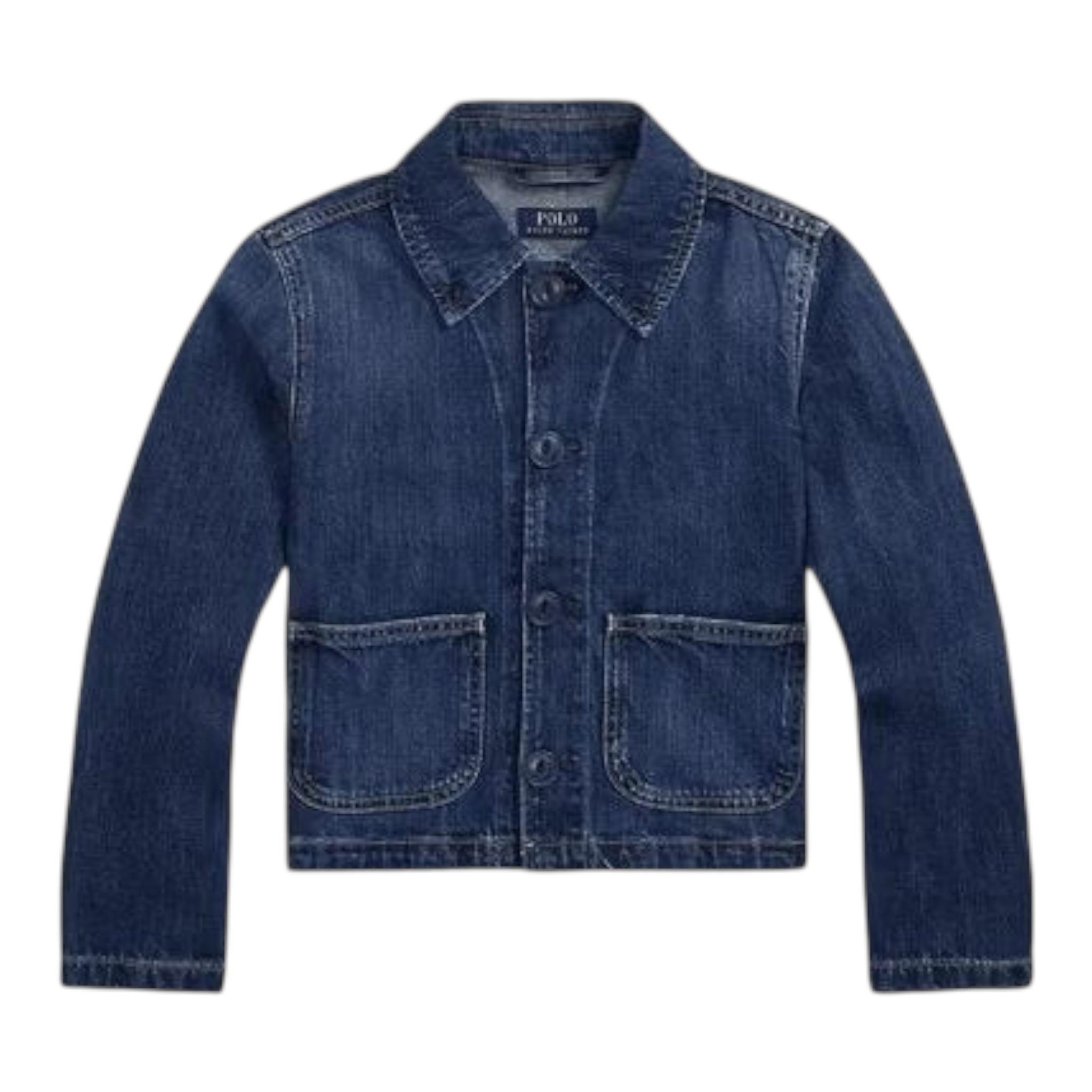 Ralph Lauren Giubbino In Denim Tinta Unita con Bottoni per Bambino 313957660001 BLU RALPH LAUREN 