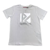 Cesare Paciotti T-Shirt Tinta Unita Girocollo Con Stampa Logo Bianco Per Bambino