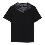 C.P. Company T-Shirt Girocollo Tinta Unita con Stampa Logo Nero per Bambino