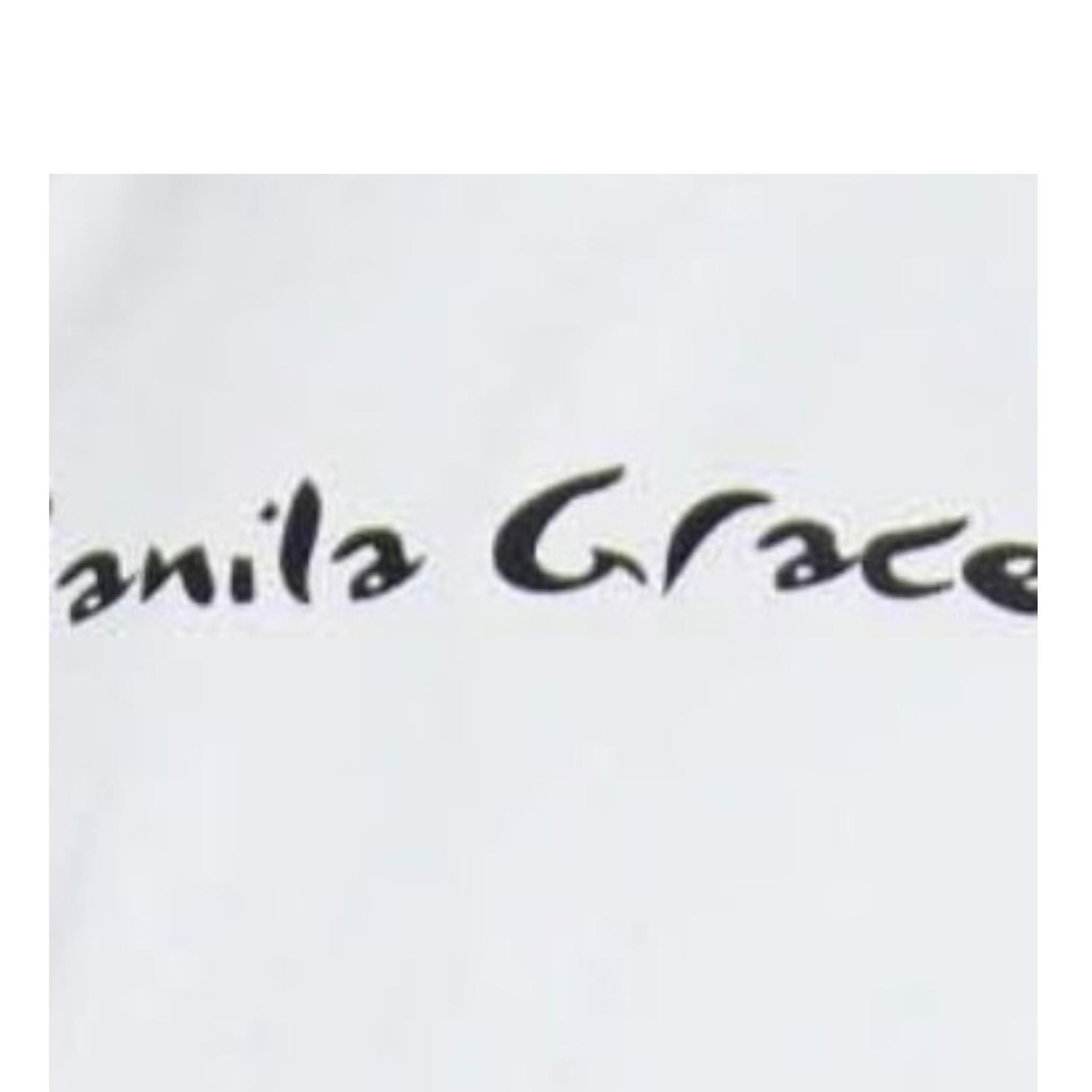 Manila Grace T-Shirt Girocollo Tinta Unita con Stampa per Bambina 148TMJS25 BIANCO MANILA GRACE 