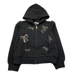LIU JO felpa con zip e cappuccio tinta unita con brillantini Nero per Bambina KF4109 NERO LIU JO 