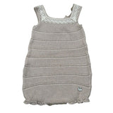 Paz Rodriguez Pagliaccetto Giromanica Tinta Unita con Ricami per Neonata 02242373 BEIGE PAZ RODRIGUEZ 