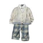 Aletta Completo 3 Pezzi Pantalone-Camicia-Cardigan per Neonato MG000421 PANNA ALETTA 