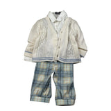Aletta Completo 3 Pezzi Pantalone-Camicia-Cardigan per Neonato MG000421 PANNA ALETTA 