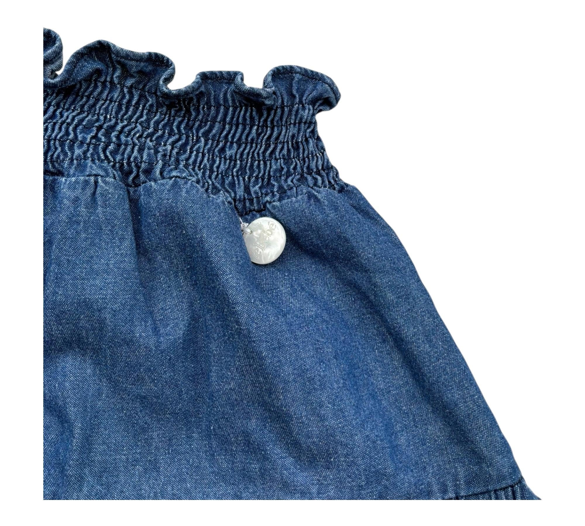 Le Bebe Gonna Tinta Unita con Elastico In Vita per Neonata LBG6421 BLU LE BEBE 