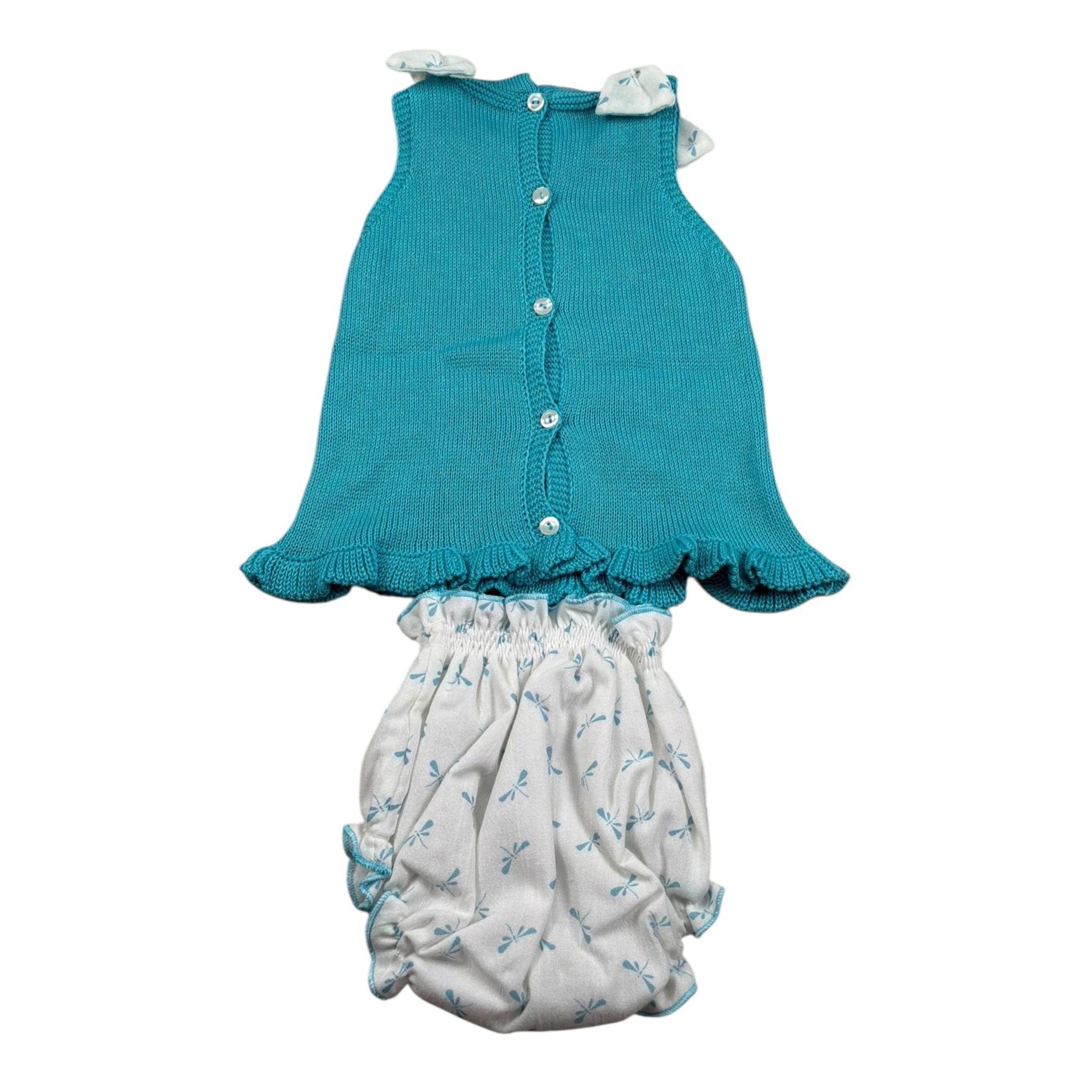 Juliana Completo 2 Pezzi Canotta Maglia-Culotte per Neonata 25076 AZZURRO JULIANA 
