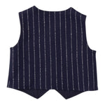 MINI BANDA gilet tinta unita con fantasia a righe Blu per Neonato 37687 BLU MINI BANDA 